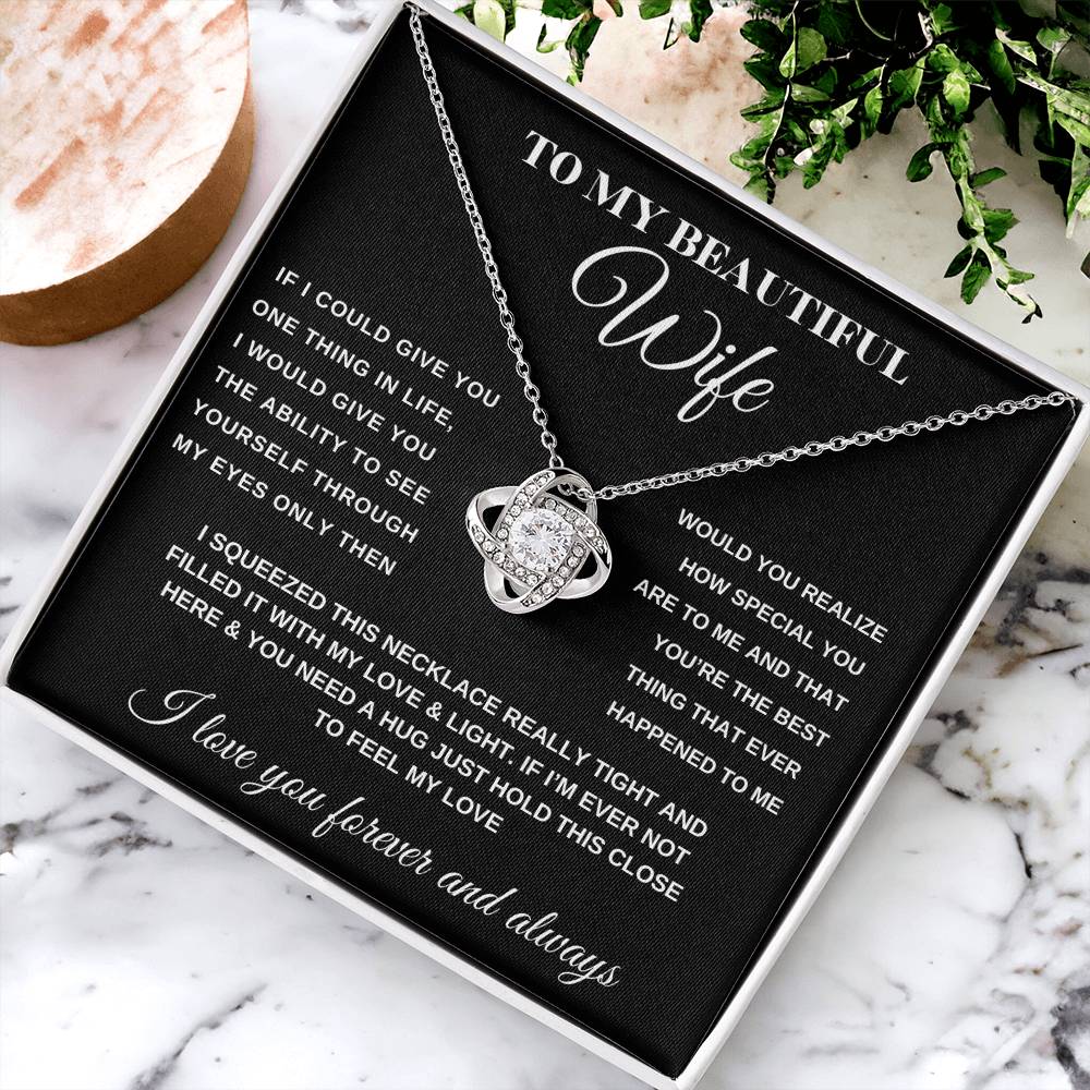 To My Beautiful Wife Forever Love Knot Necklace