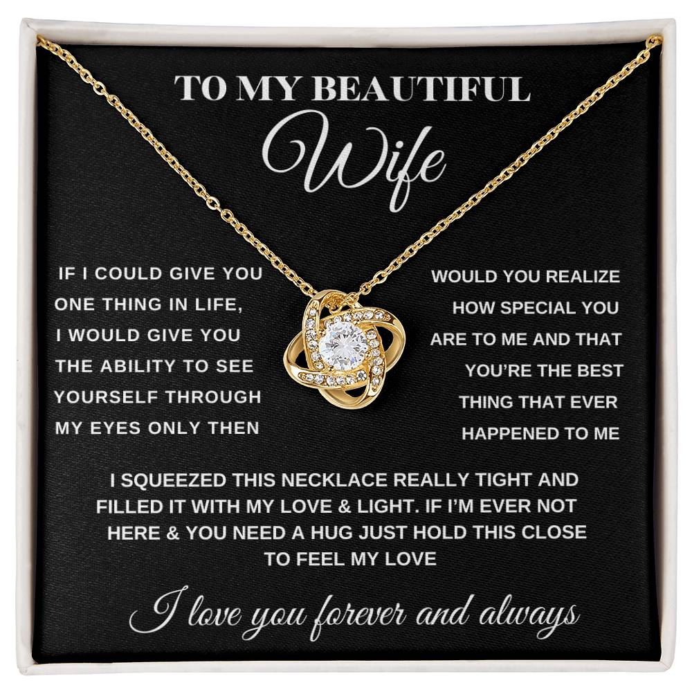 To My Beautiful Wife Forever Love Knot Necklace