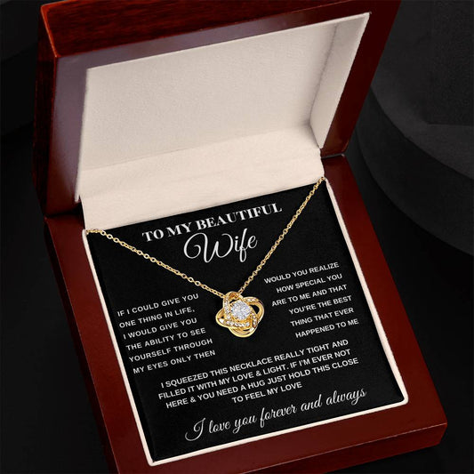 To My Beautiful Wife Forever Love Knot Necklace