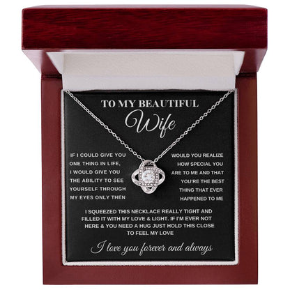 To My Beautiful Wife Forever Love Knot Necklace