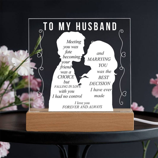 To My Husband | Printed Square Acrylic Plaque